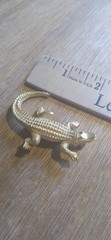 Vintage Alligator Pin Brooch Pendant Gold Toned Crocodile🐊 Retro Floridian