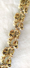 Rare Signed BSK Vintage Gorgeous Enameled AB Rhinestone flower 5 link Bracelet