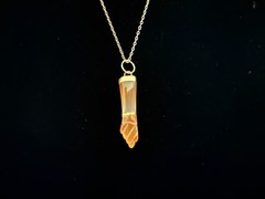 Vintage CARNELIAN FIGA Hand Pendant on GOLD FILLED Chain Good Luck Charm