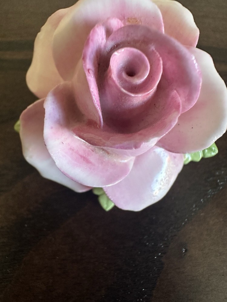 Vintage Coalbrook Bone China Brooch Pink Rose Made In England