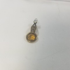 Beautiful Pendant Gold Tone Prong Set Rhinestone Open Work Dangle Drop