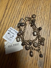 Vintage Three Ladies Roxsann Charm Bracelet Bronze Color 2 Strand Von Maur NWT