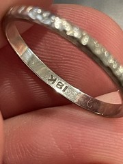 1920s Art Deco 18K Solid White Gold Fancy Engraved Wedding Band Fancy! 1.3GR!