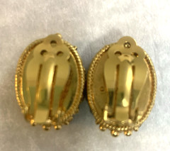 Metropolitan Museum of Art MMA Clip On Earrings Scarab Egyptian Revival Goldtone