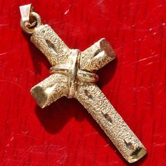 14k yellow gold 1.35″ diamond cut cross charm pendant handmade 2.45gr N3098C