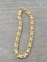 Clear Crystal Bezel Tennis Bracelet Gold Tone 7 Inches Vintage Unsigned Sparkly!
