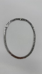 Vintage Hobe Silver Tone Necklace Chunky Serpentine Chain Signed 16”