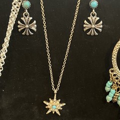 Jewelry Lot Faux Turquoise Blue Southwestern Style Necklaces Bracelets Earrings