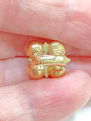 Vintage Crown Trifari Gold Tone Twist Faux White Pearl Clip On Earrings 1/2″