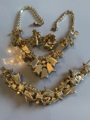 Vtg Juliana Arrow Head Dangle Bead Rhinestone Necklace Bracelet Earring Set Paru