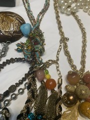 Vtg Runway Statement Necklace Lot Chunky Huge Mix Materials 15pc 5lb