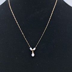 Vintage Krementz Gold Plated Necklace With Pearl Pendant 17 Inches Long