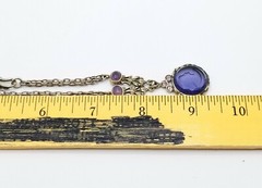 Vtg Purple Intaglio Lady Cameo Pendant Choker Necklace Purple Cabochon Jewelry