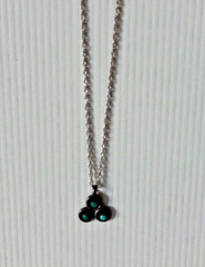 VTG C. 1976 TURQUOISE RAIN CLOUD STERLING SILVER 925 PENDANT, 18 IN CHAIN SIGNED