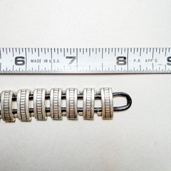 VTG Chunky Silver Geometric Link Bracelet KC Heavy Modernist 64g 8″