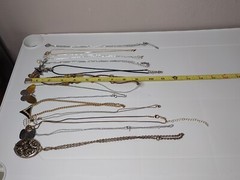 Lot Of 12 Pendant Necklaces Bows, Hearts, Angel, Skull Necklace Lot P38