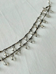 LOVELY Sterling Silver Faceted Sapphire Crystal Briolette Necklace