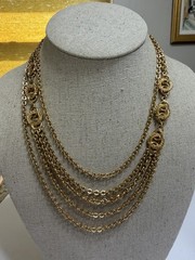 Vintage Monet Gold Tone Layered Varied Length 16”+ Necklace