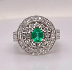Art Deco Style 2.85Ct Lab Created Diamond Engagement 14K White Gold Finish Ring