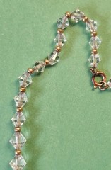 Vintage Faceted CLEAR CRYSTALS & GOLD TONE Beaded Chain Necklace