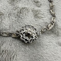 Vintage Peruvian Art Necklace Faces Figural Silver Tone 16”