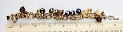 VINTAGE JULIANA (D&E) BROWN TOPAZ RHINESTONE 5-LINK BRACELET