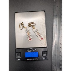 Vintage 1950s Working Thermometer Clip On Earrings Novelty Kitsch Jewelry