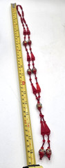 Antique 1920’s Red Ventian Glass Flapper Sautoir Necklace
