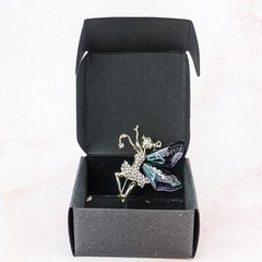 Winged Fairy Brooch Glimmering Rhinestone gold pin Beautiful jewelry