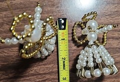 Vtg Saftey Pin Art Figures Christmas Decor/ornaments