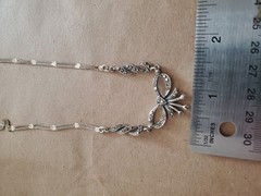Vintage Sterling Silver Marcasite Necklace