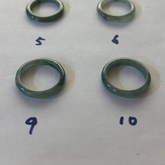 Hi-grade Natural green Jade Jadeite Rings Thin Band, Width about 3 mm