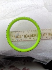 Vintage Y2K Lucite Rhinestone Bangle Bracelet Lot of 5 Neon AB Crystal Orange…