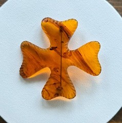 Vintage Maltese Bakelite Cross Brooch 2.5 Inches, Transparent Amber Color