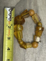 VTG Genuine Amber Chunk Necklace & Bracelet Fossilized Bug Debris Unique Beaded