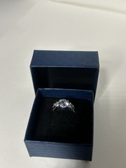 Vintage Cubic Zirconia Ring Silver Plated Womens Size 7