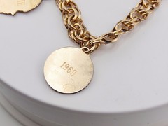 1969 Elco Charm Bracelet Gold Filled Mid Century Modern 3 Charms Christmas Tree