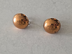 Vintage Unmarked BELL TRADING POST Copper 20mm Dome Button Screw Back Earrings