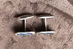 Antique silver 875 enamel cufflinks made in the USSR “Sea” Anchor