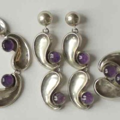 Antonio Pineda attributed Mexico sterling silver Amethyst Set