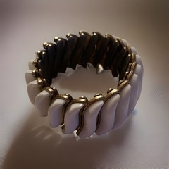 Bergere Gold and White Bracelet Vintage 1950s