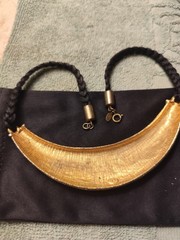 Codoro Silk Braided Gold Half Moon Neckace