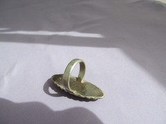 VINTAGE OLD PAWN STERLING SUPER LONG NAVETTE MARQUISE JASPER RING SIZE 6