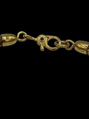 Vtg Double Rope Strands 3 Knotted Chain Yellow Gold Tone Dainty Bracelet 7″