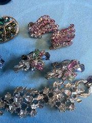 Lot 7 Pr Vintage Clip Earrings Lisner, Kramer, Weiss & Haskell & Lisner Necklace