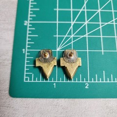 Vintage Silpada Crystal Clear Brass Stud Pierced Earrings