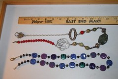 Vintage to now lot of 2 stone glass plastic metal beaded chain necklaces