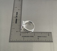 Vintage Mercury Mist Topaz Radiant Cut Solitaire Ring 925 Sterling Silver Size 8