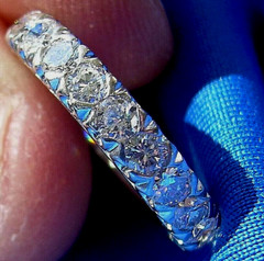Original EARTH MINED DIAMOND Wedding BAND Deco Eternity Anniversary RING S – 6.5