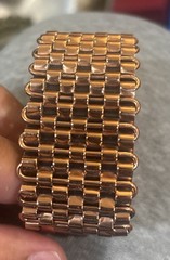 VTG RENOIR Copper Modernist Basket Weeve Bracelet Signed Mid Century 1950s MCM